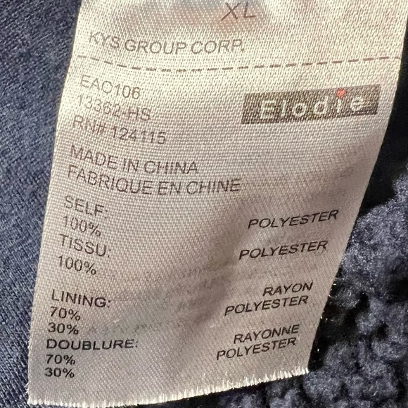 Elodie Fleece Lined Pullover Teddy Jacket Pullover Quarter Zip Dark Blue XL - Picture 8 of 11